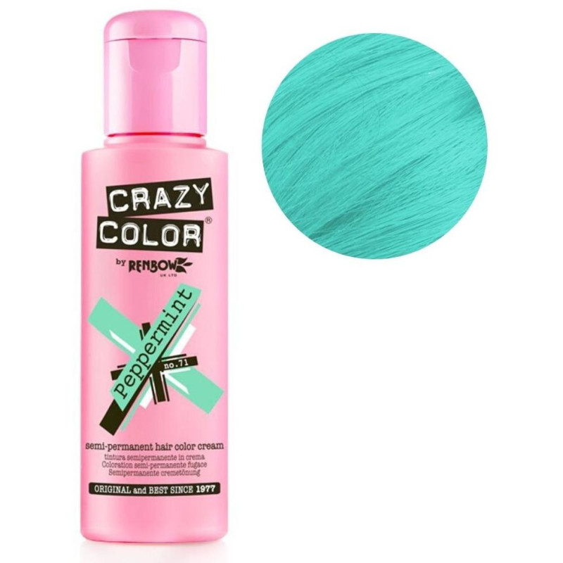 Semi-permanent hair dye Peppermint Green CRAZY COLOR 100ML