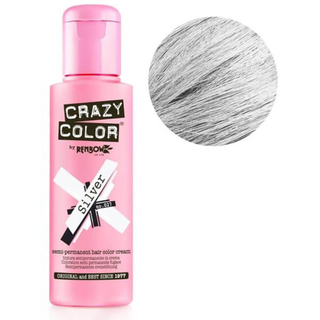 Colorazione semi-permanente Silver argento CRAZY COLOR da 100 ml