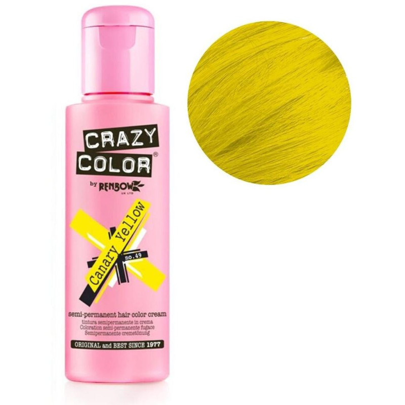 Coloración semipermanente Canary Yellow CRAZY COLOR 100ML