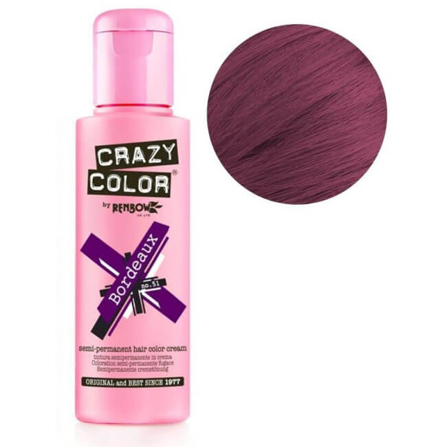 Colorazione semi-permanente Bordeaux CRAZY COLOR da 100 ml.