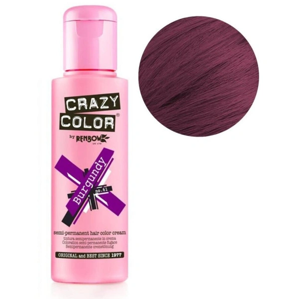 Semi-permanent Burgundy hair dye CRAZY COLOR 100ML