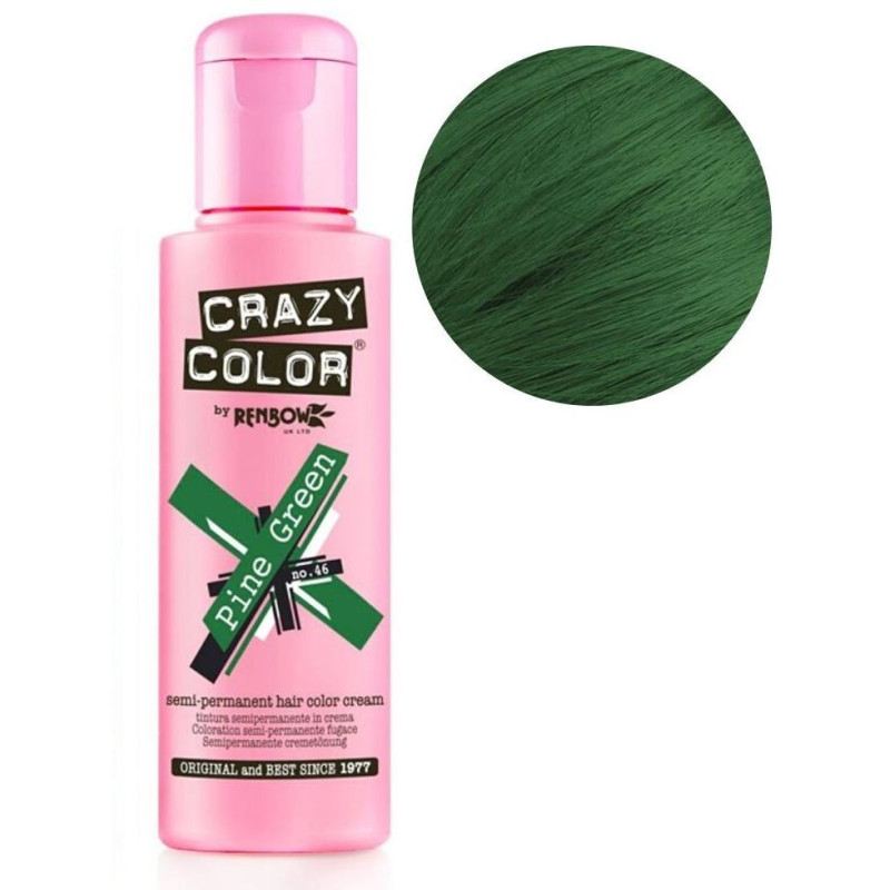 Semi-permanent hair color Pine green CRAZY COLOR 100ML