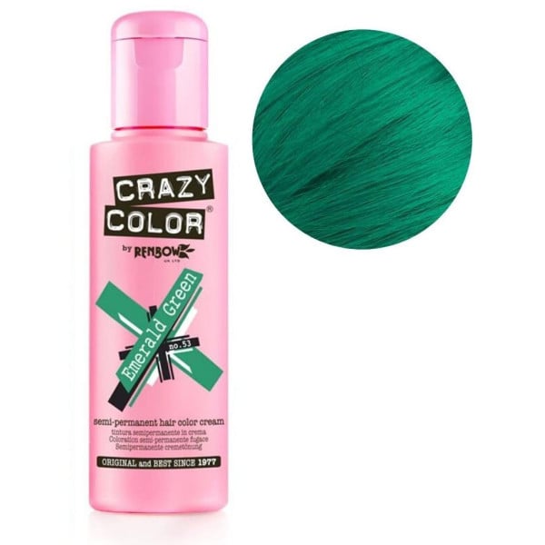 Coloración semi-permanente Crazy Color en color verde esmeralda de 100 ml.