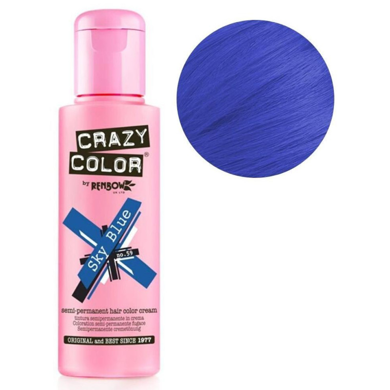 Semi-permanent hair dye Blue sky CRAZY COLOR 100ML