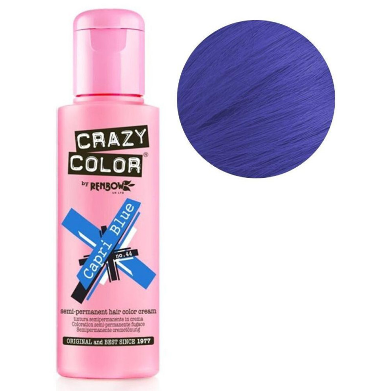 Semi-permanente Haarfärbung Capri-Blau CRAZY COLOR 100ML.