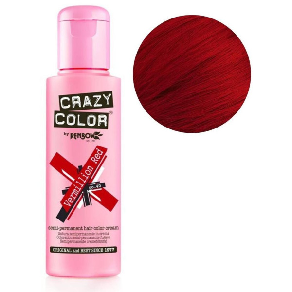 Semi-permanente Haarfärbung vermillon red CRAZY COLOR 100ML
