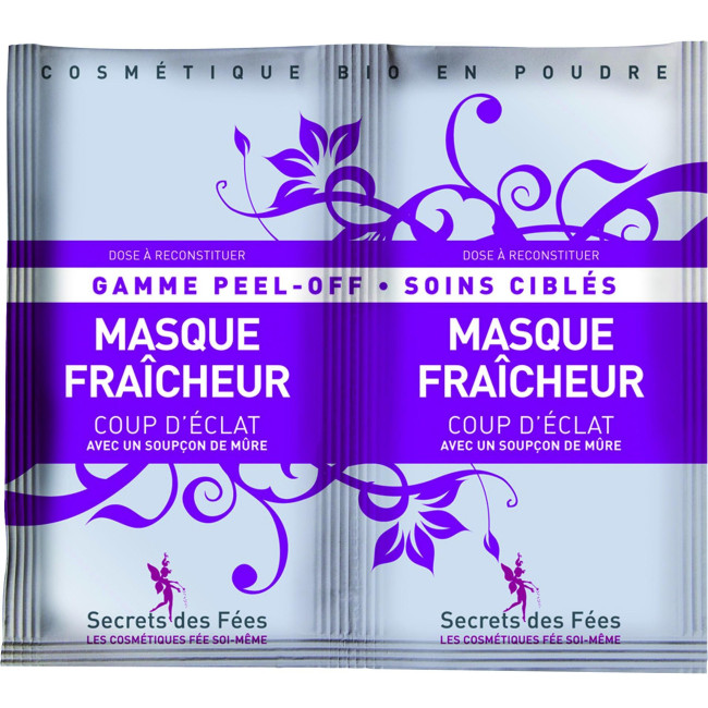 Masque peel-off fraicheur Coup d'éclat bio SECRETS DES FEES 2x16g