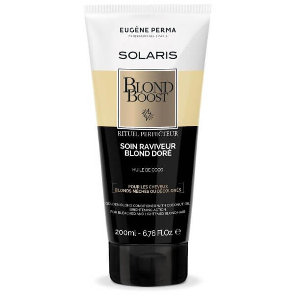 Herstellende verzorging voor warme blonde highlights, Solaris Blond Boost van EUGENE PERMA, 200 ml.