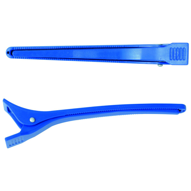 Pinces clips maxi en plastique bleues x12