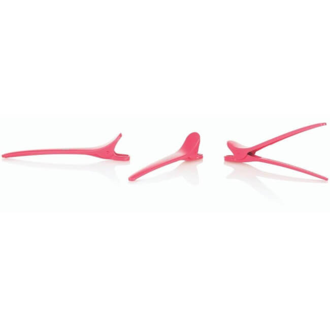 Clipes de plástico rosa maxi x6