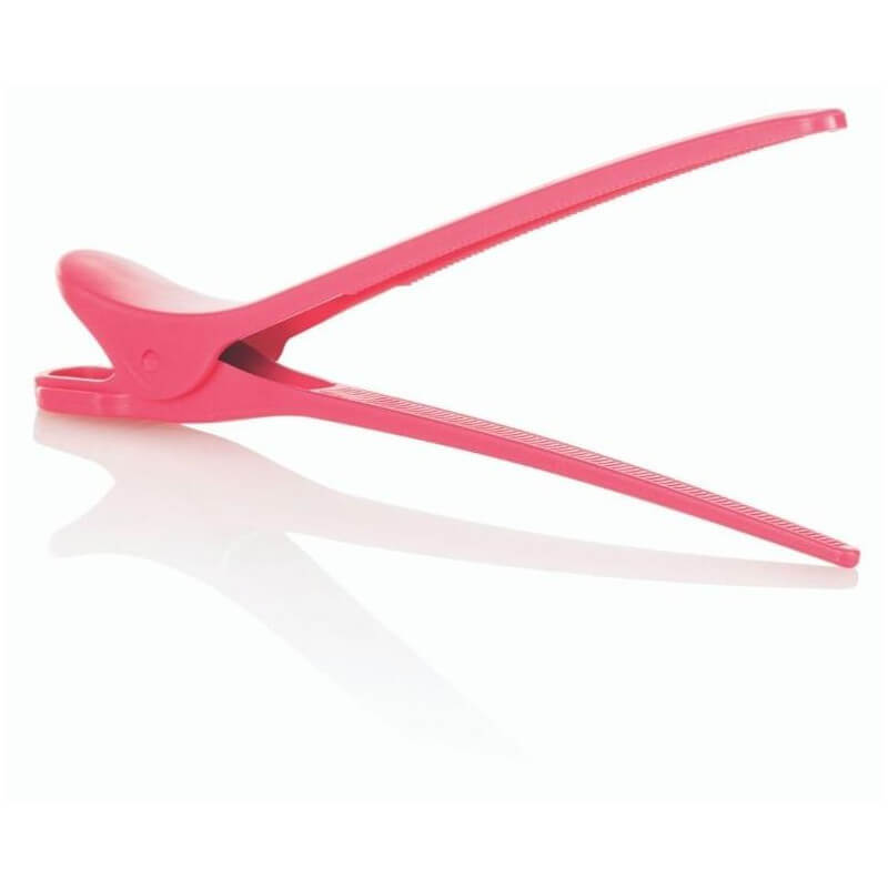 Clipes de plástico rosa maxi x6