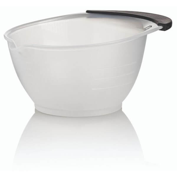 Non-slip graduated bowl with spout + brush rest Tekno white