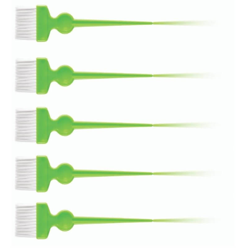 Set of 5 brushes with ultra-soft nylon bristles.