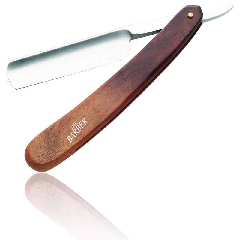 Wooden razor with stainless steel edge