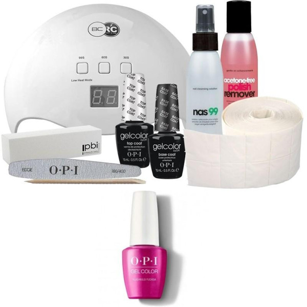 OPI Semipermanent Pack + 48 watt lamp OPI Gel Color Flashbulb Fuschia 15ml