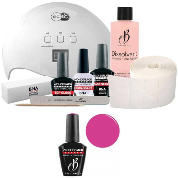 Confezione Beauty Nails + 48 watt lampada Wonderlak extreme Beautynails PEPSI PINK WLE002