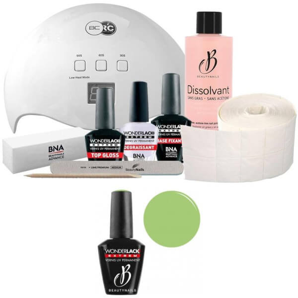 Beauty Nails Pack + 48 Watt Wonderlak Extreme Beauty Nails Lampada HONKY TONK VERDE WLE003