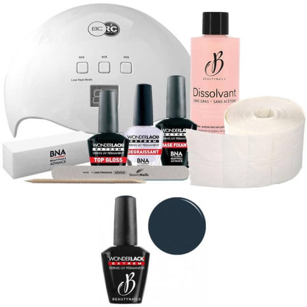 Confezione Beauty Nails + 48 watt lampada Wonderlak extreme Beautynails ELEGANT GREY WLE009