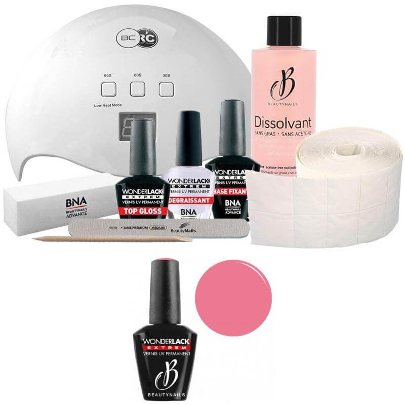Confezione Beauty Nails + lampada da 48 watt Wonderlak extreme Beautynails CRAZY PINK WLE040