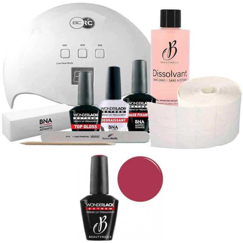 Pack Beauty Nails + lámpara de 48 vatios Wonderlak extreme Beautynails SMASHED FRESA WLE066