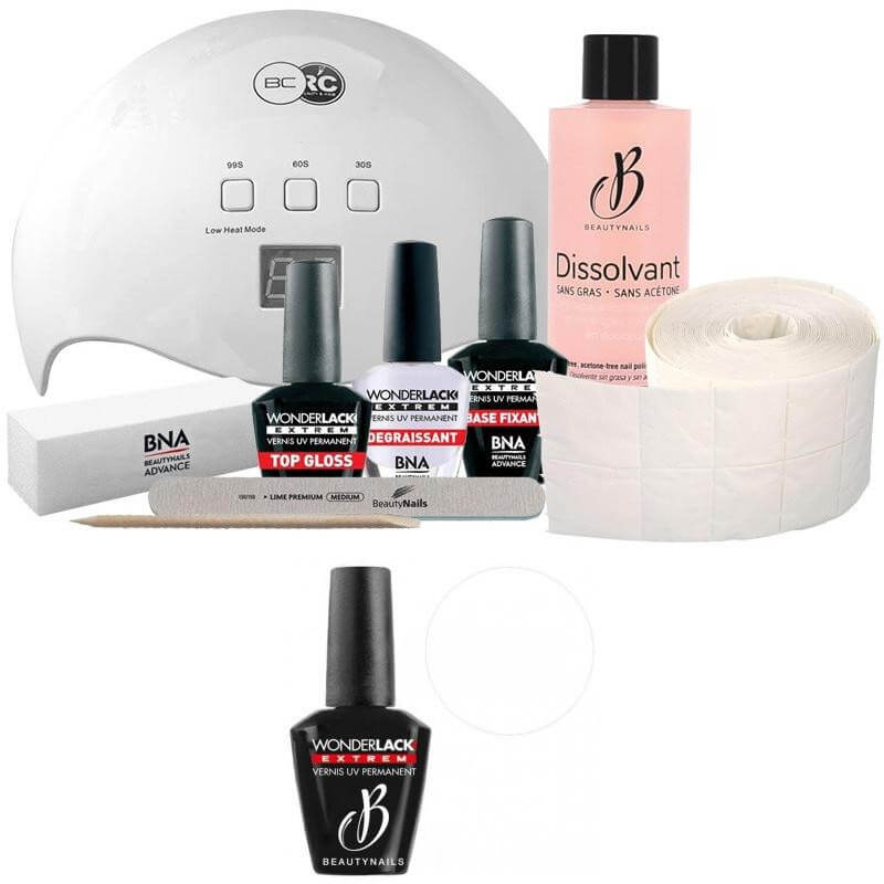 Pack Beauty Nails + lámpara de 48 vatios Wonderlak extreme Beautynails POLAR WHITE WLE075