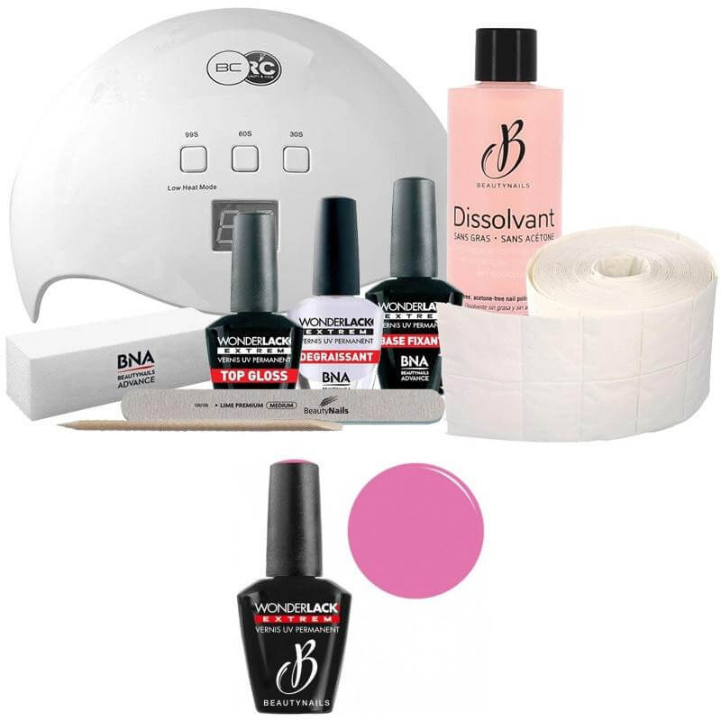 Pack Beauty Nails + lámpara de 48 vatios Wonderlak extreme Beautynails HOT HOT PINK WLE083