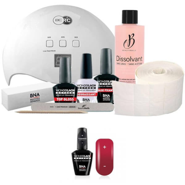 Beauty Nails + 48-Watt Wonderlack Extreme Beautynails Thermo Effect Raspberry / Pink 12 ml Pack