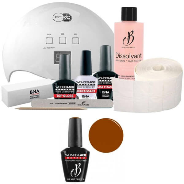 Pack Beauty Nails + Lampe 48 watts Wonderlack Extrême Beautynails WLE159 Apache Pack Beauty Nails + Lampe 48 watts Wonderlack Extrême Beautynails WLE159 Apache