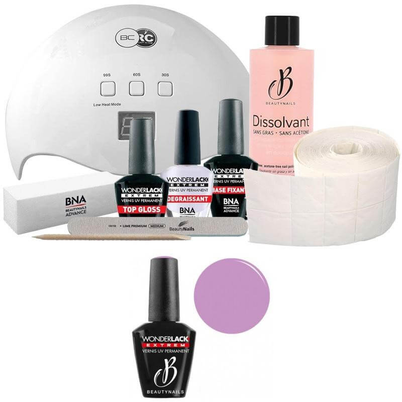 Paquete Beauty Nails + 48 Watt Wonderlack Extreme Lamp Beautynails Pastel Purple