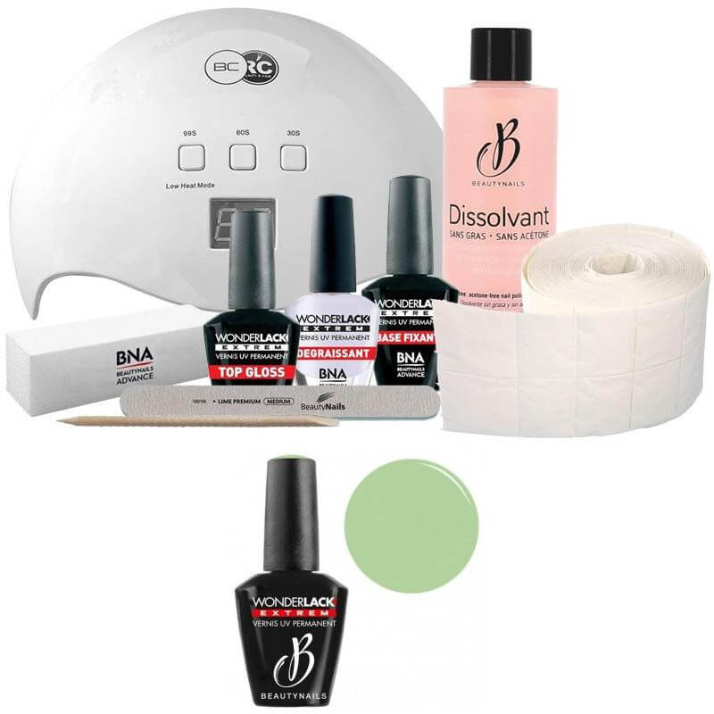 Beauty Nails Pack + 48 Watt Wonderlack Extreme Lampada Beautynails Verde pastello