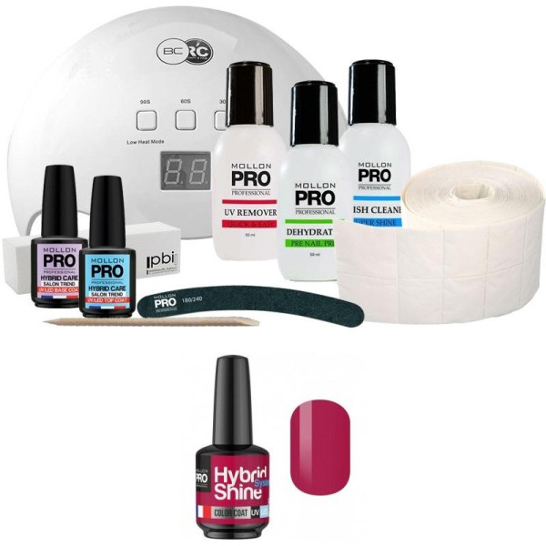 Pack Mollon + Lampe 48 Watt Mini Semi-Permanent Lack Hybrid Shine Mollon Pro 8ml Red Paradise 2/126 Pack Mollon + Lampe 48 Watt Mini Semi-Permanent Lack Hybrid Shine Mollon Pro 8ml Red Paradise 2/126