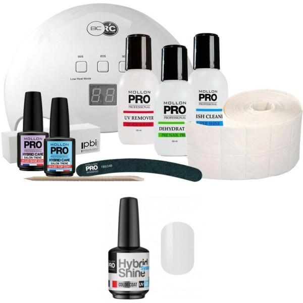 Pack Mollon + Lampe 48 Watt Mini Semi-Permanent Lack Hybrid Shine Mollon Pro 8ml Weißer Nebel 2/127 Pack Mollon + Lampe 48 Watt Mini Semi-Permanent Lack Hybrid Shine Mollon Pro 8ml Weißer Nebel 2/127