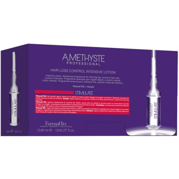 Ampollas de tratamiento intensivo anticaída de Amethyste FARMATIVA 12x8ML.