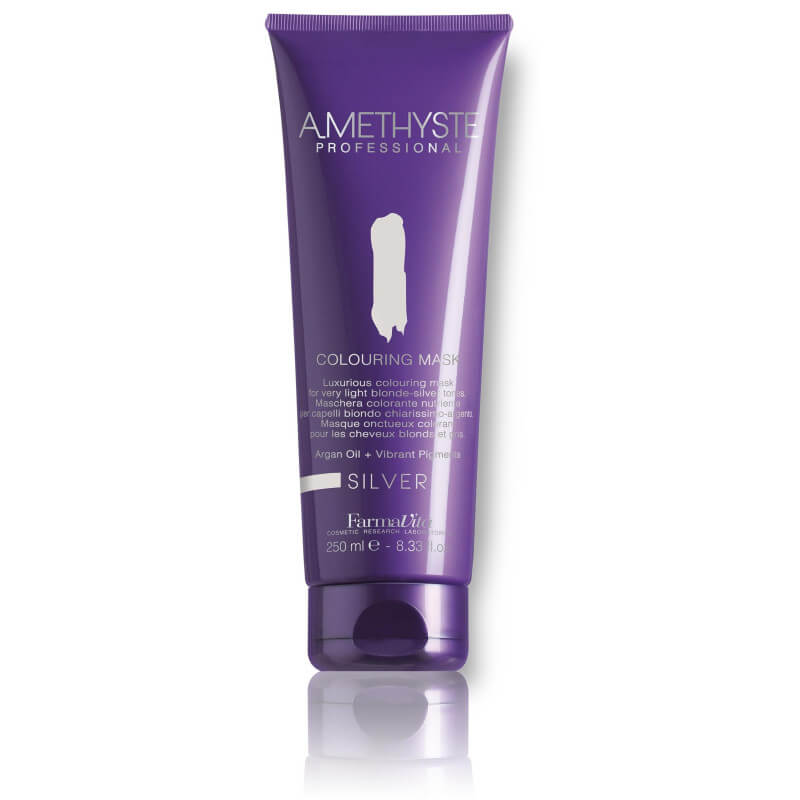 Bunte Silber Amethyst Gesichtsmaske von FARMATIVA, 250 ml.