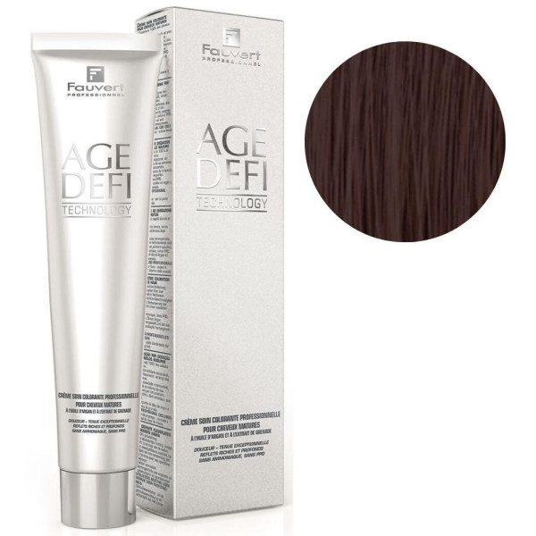 Crème de coloration Age Défi Technologie 5/25 Châtain clair irisé acajou 100ML Crème de coloration Age Défi Technologie 5/25 Châtain clair irisé acajou 100ML