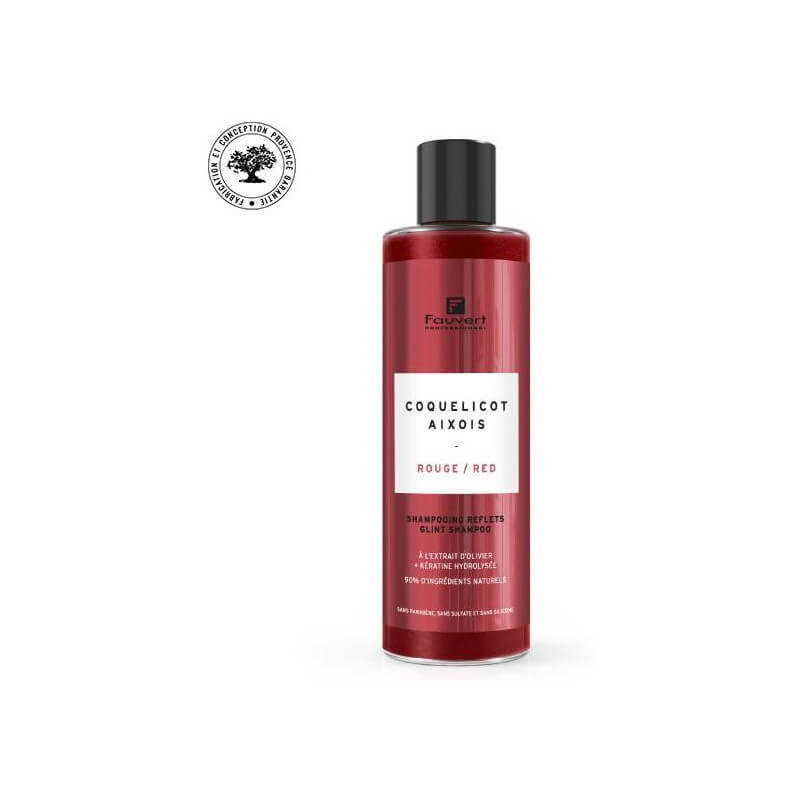 Gepigmenteerde shampoo met klaproosrode reflecties van 250 ml uit Aix-en-Provence.