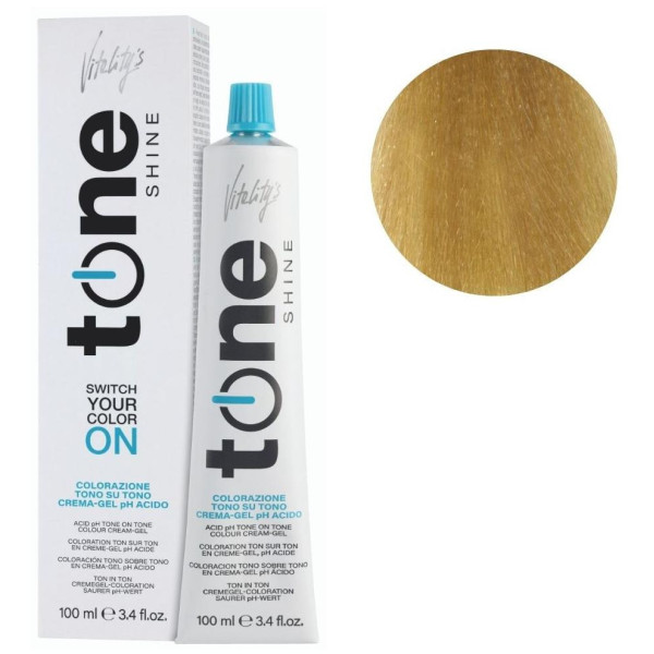 Coloration Tone Shine 10/3 Ultrablond Doré 100ML

This translates to "Tone Shine Coloring 10/3 Ultra Blonde Golden 100ML"