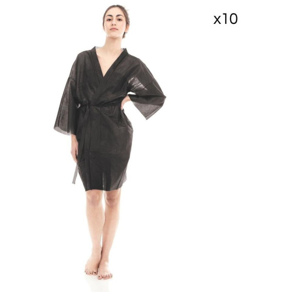 Kimono en tissu noir x10