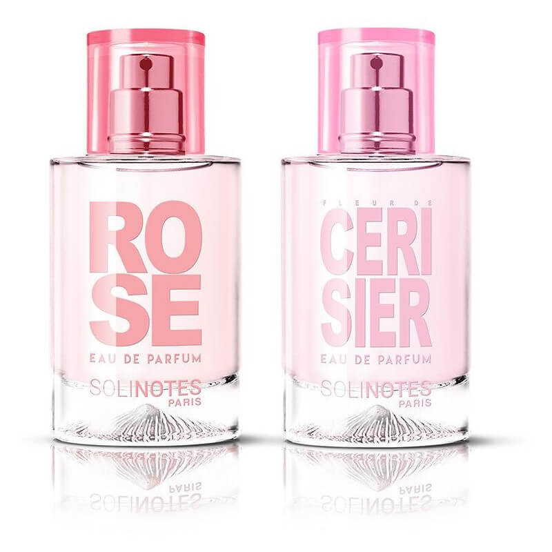 Mix van zachtheid: 50 ml eau de parfum Roos en 50 ml eau de parfum Kersenbloesem