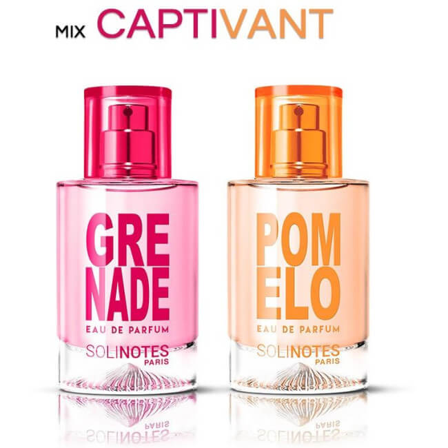 Mistura Cativante: água de perfume de Romã 50ml e água de perfume de Toranja 50ml