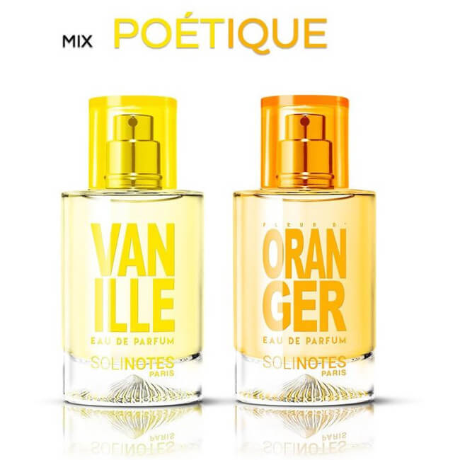 Mistura Poética: água de perfume Flor de Laranjeira 50ml e água de perfume Baunilha 50ml