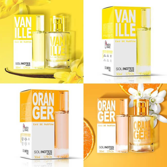 Poëtische mix: oranjebloesem eau de parfum 50 ml en vanille eau de parfum 50 ml.
