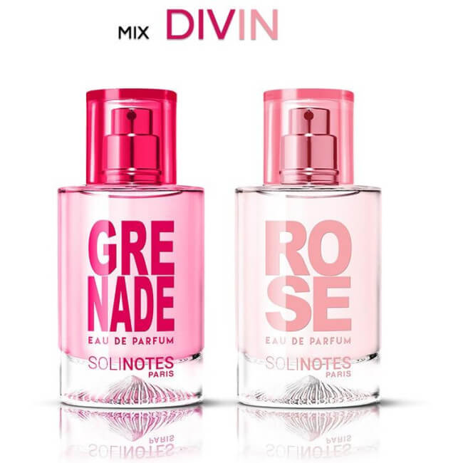 Mix van goddelijkheid: 50 ml parfum van granaatappel en 50 ml parfum van roos.