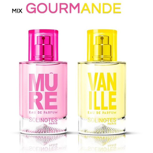 Mix Gourmand : eau de parfum Mûre 50ml et eau de parfum Vanille 50ml