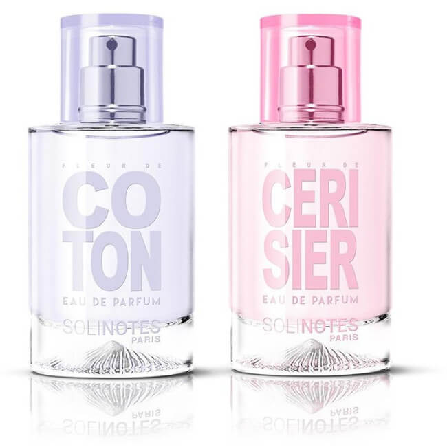 Mix Pureté: katoenbloesem eau de parfum 50 ml en kersenbloesem eau de parfum 50 ml.