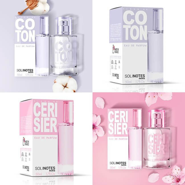 Mix Pureté: katoenbloesem eau de parfum 50 ml en kersenbloesem eau de parfum 50 ml.