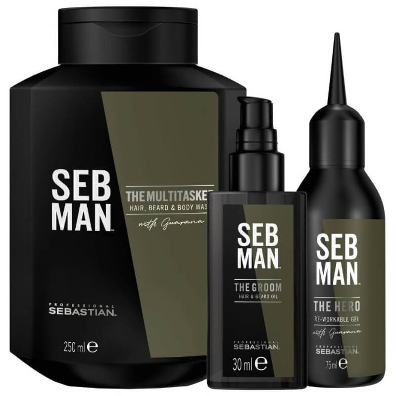 Gel de limpeza para corpo, cabelo e barba The Multi-Tasker SEBMAN 250ML