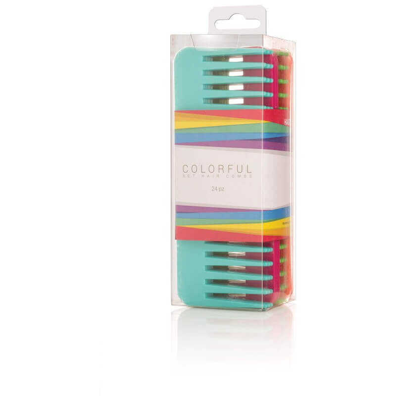 Colorful ABS rat tail detangling comb set