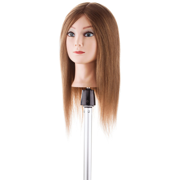 Learning head with medium-long straight bob hairstyle