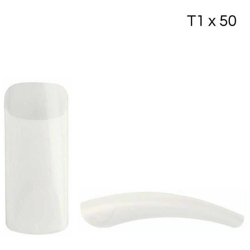 Square natural tips with long band T1 x50 pcs